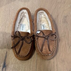 NWOT Jcrew Crewcut Cozy Brown Moccasin Kids Shoes 12C